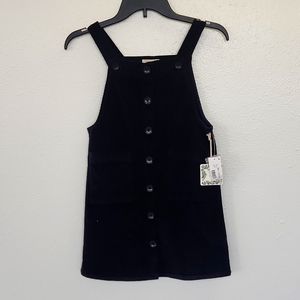 Button down corduroy overalls